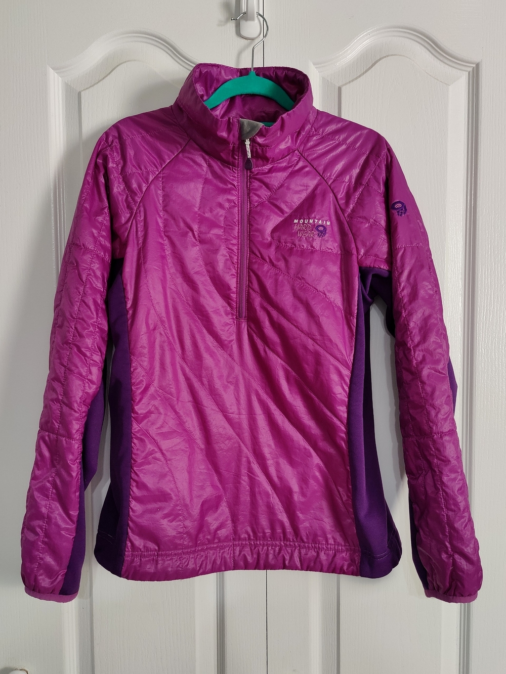 Mountain Hardwear Womens Small Zonal 1/4 Zip Insulated Jacket Pink Plum Stretch